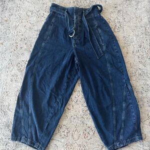 We The Free Amsterdam High Rise Barrel Jeans Belted Size MD